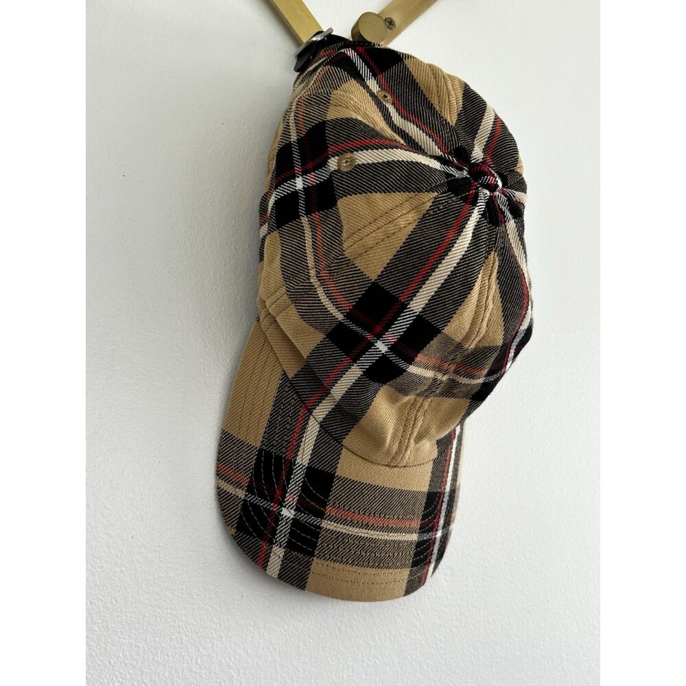 Sandro Plaid Hat Baseball Cap One Size Nova Check Adjustable Back Preppy - Picture 3 of 7